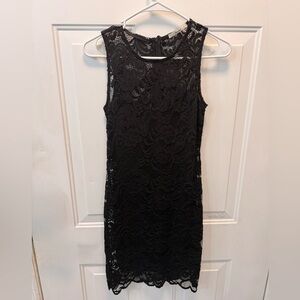 Papaya Black Lace Midi Dress